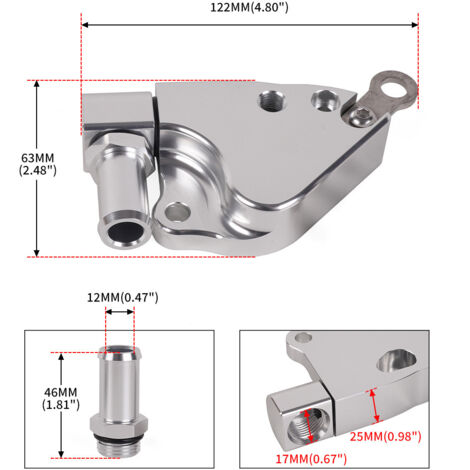 Adaptateur de liquide de refroidissement pour collecteur d'admission série K pour Honda Civic K24/K20 (un paquet)