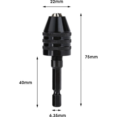Adaptateur de Mandrin Rapide 6.5mm pour Visseuse Électrique, Convertisseur à Changement Rapide Hex (H01455)