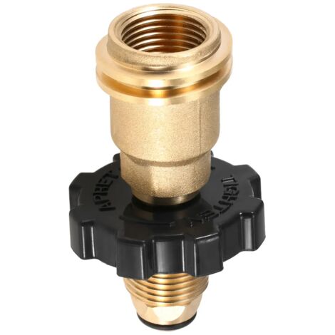 Adaptateur de manomètre pour bouteille de propane (1 pièce) convertissant POL en QCC1 - Outil de remplacement pour bouteilles de propane de camping, compatible avec les barbecues, grils et réchauds po