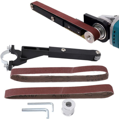 Adaptateur de Meuleuse à Bande pour Meuleuse d'Angle 100mm Support de Polissage et Décaper Mini - KZQ