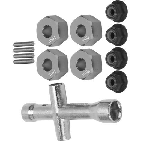 Adaptateur de moyeu hexagonal 12mm pour véhicules radiocommandés 1/10, écrous de blocage M4 avec clé Allen, épaisseur 7mm, en titane