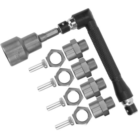 Adaptateur de moyeu hexagonale 12-17mm pour voitures RC 1/10 1/8 - Clé et douille en titane