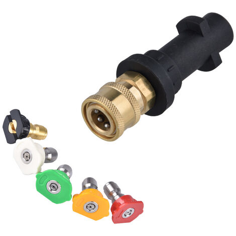 Adaptateur de nettoyeur haute pression,vers raccord rapide de 6,35 mm pour Karcher série K2-K7, avec 5 embouts de buse de nettoyeur haute pression 56Vingt