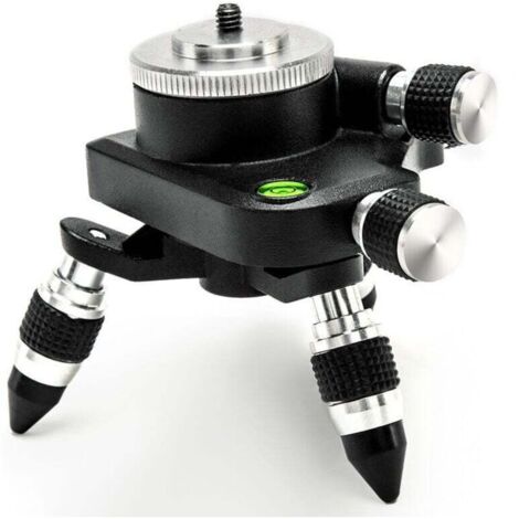 Adaptateur de Niveau Laser, Trépied Support en Alliage D'aluminium, Filetage 1/4" et 5/8'' pour la Plupart des Niveaux Lasers, Base Rotative Fine à 360 degrés