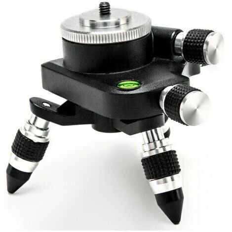 Adaptateur de Niveau Laser, Trépied Support en Alliage D'aluminium, Filetage 1/4" et 5/8'' pour la Plupart des Niveaux Lasers, Base Rotative Fine à 360 degrés