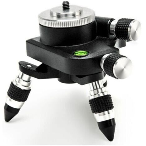 Adaptateur de Niveau Laser, Trépied Support en Alliage D'aluminium, Filetage 1/4" et 5/8'' pour la Plupart des Niveaux Lasers, Base Rotative Fine à 360 degrés