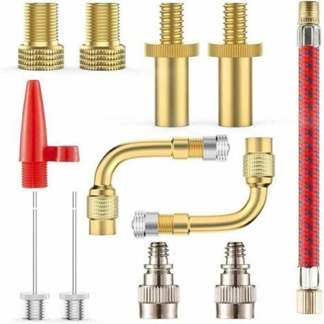 Adaptateur de pompe à vélo, adaptateur de valve de vélo 12 pièces DV AV SV