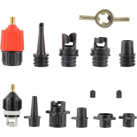 Adaptateur de Pompe Sup Gonflable, Adaptateur de Valve Sup avec 9 Buses, Adaptateur de Pompe air pour Planches pagaie, canoës, Bateaux gonflables, Kayaks, Lits gonflables, etc.