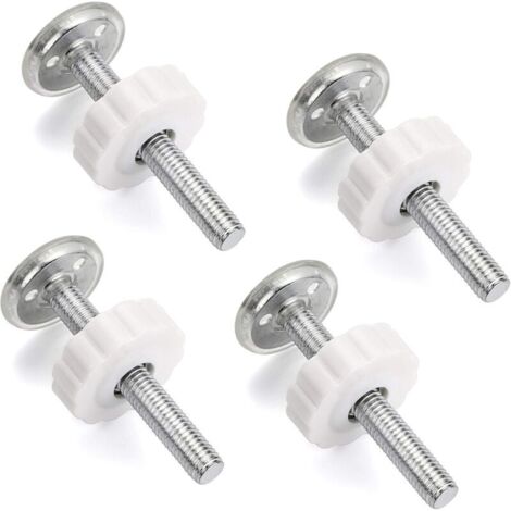 Adaptateur de porte M10, 4 pièces, tige filetée, accessoires de porte à pression, kit de boulons de montage pour rampe d'escalier/chatière, blanc