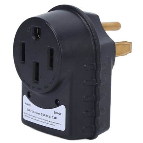 Adaptateur de prise 3150J avec indicateur LED, protecteur de surtension 125/250 V pour camping-car, 50 A mâle vers 50 A femelle, adapté au camping en camping-car.