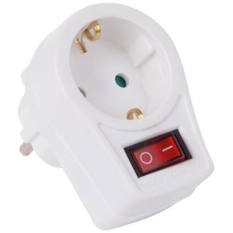 Adaptateur de prise avec interrupteur - 1 prise