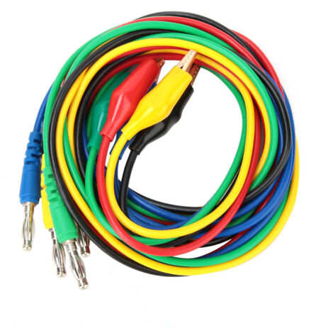 Adaptateur de Prise Banane 4mm à Pince Crocodile 10mm pour Câbles de Mesure Électrique