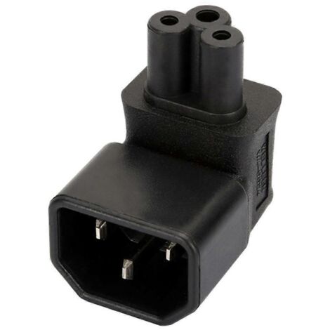 Adaptateur de Prise C14 IEC vers Nema 5-15R, C7 et C5 - Courbé vers le Bas