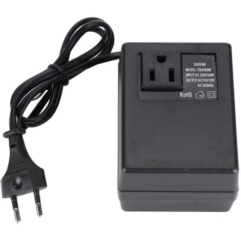 Adaptateur de Prise Convertisseur de Tension de transformateur de Puissance 300W AC 220V à 110V EU Plug(EU Plug)