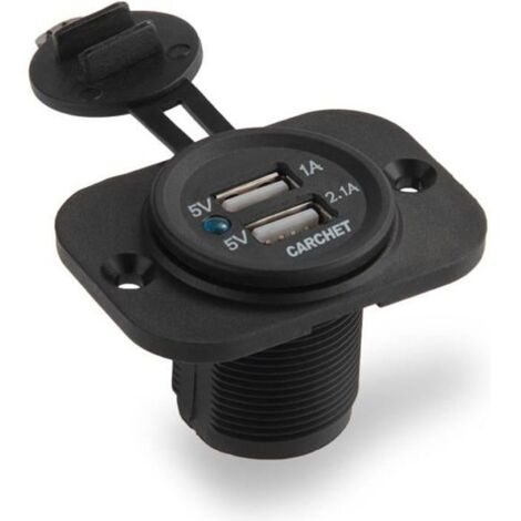 Adaptateur de Prise d\'allume-cigare 2 Ports USB Chargeur 12V Pour Auto Voiture
