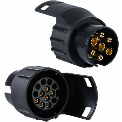 Adaptateur de prise de prise de remorqueQX1523, prise 13 à 7 broches voiture camion barre de remorquage prise de remorquage adaptateur convertisseur avec couvercle
