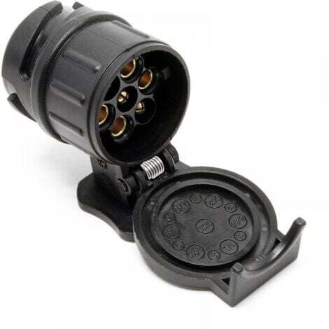 Adaptateur de prise de remorque - 13 à 7 broches - 12 V 50 A - Pour feux stop, éclairage de plaque d'immatriculation, clignotants - Éclairage de sécurité routière