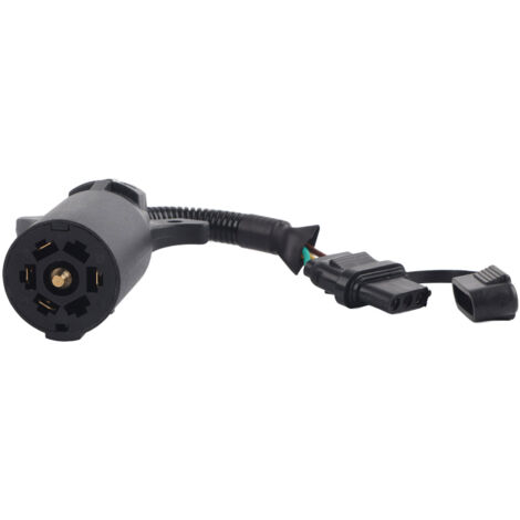 Adaptateur de prise de remorque 6-24V 7 à 4 broches convertisseur de connecteur de prise ronde de lame pour attelage de caravane