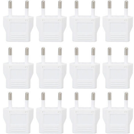 Adaptateur de prise de voyage européenne, 12 pièces, coque PC, convertisseur européen 110 -