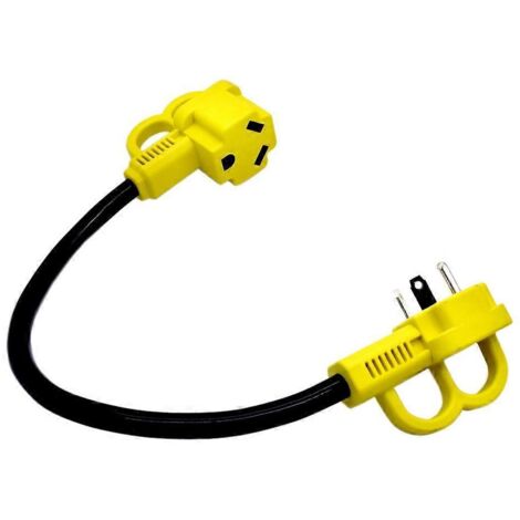 Adaptateur de prise électrique pour camping-car 30 A mâle vers 50 A femelle (type « os de chien »)