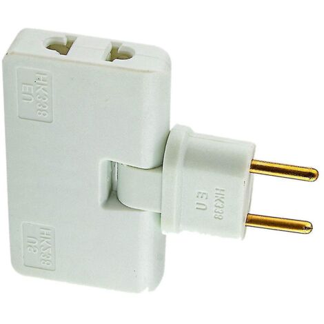 Adaptateur de prise Rotate EU 3 en 1, rallonge de prise rotative à 180 degrés, mini-adaptateur de prise, blanc
