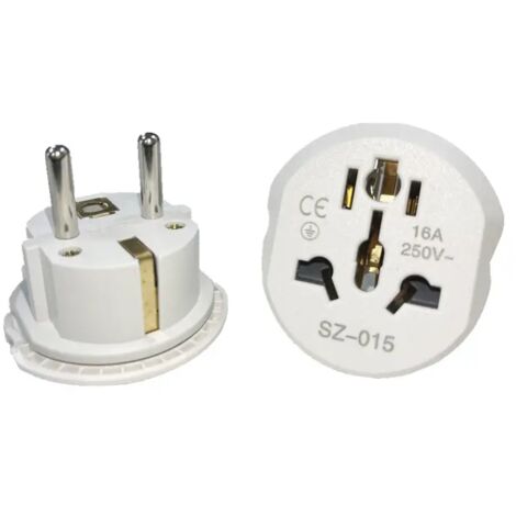 Adaptateur de prise UE Corée 16 A 250 V Adaptateur de voyage Convertisseur 2 prises rondes Haute qualité Universel AU US UK
