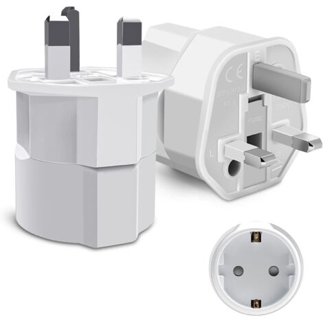 Adaptateur de prise universel, adaptateur de type G, adaptateur de voyage Royaume-Uni – France, pour l'Irlande, l'Angleterre, l'Écosse, Dubaï, les Maldives – 【Lot de 2】