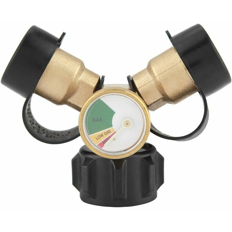 Adaptateur de propane, raccord en laiton en y Adaptateur en té avec jauge