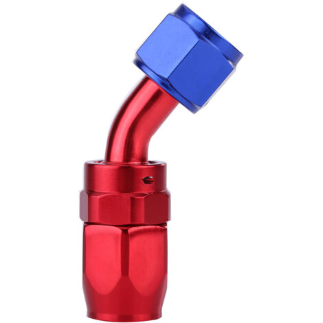 Adaptateur de Raccord AN8 à 90 ° pour le Tuyau de Conduite de Carburant - Connecteur de Refroidisseur D'huile en Aluminium en Bleu et Rouge (45°)
