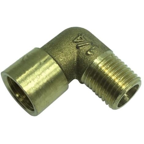 Adaptateur de Raccord de Double Coude Femelle 90° en Laiton Connecteur Huile-eau à Filetage Mâle DN8
