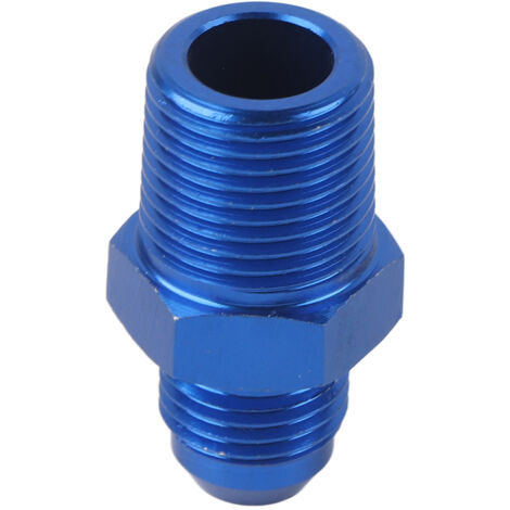 Adaptateur de raccord de mazout droit en aluminium mâle Flare AN6 à 3/8 "NPT bleu