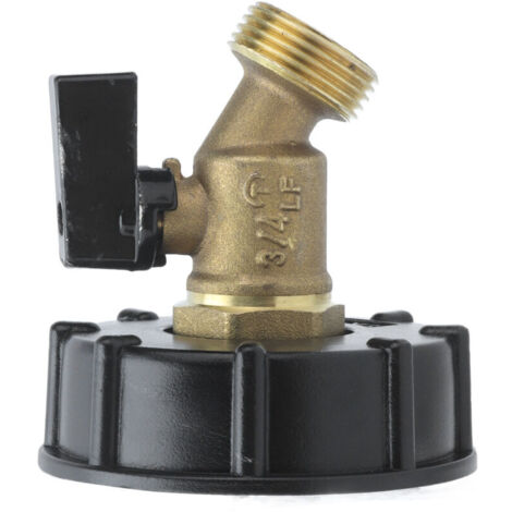 Adaptateur de Raccord de Vidange pour Réservoir IBC, Filetage Mâle, Robinet et Bouchon