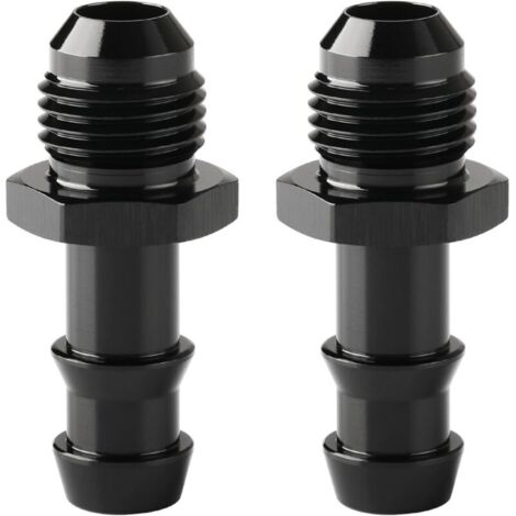 Adaptateur de raccord droit évasé mâle 6AN vers raccord cannelé 3/8 en aluminium noir 2 pièces
