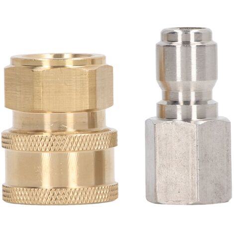 Adaptateur de Raccord Haute Pression 5000PSI pour Nettoyeur, Connecteur Femelle/Mâle G3/8 avec Bouchon et Prise