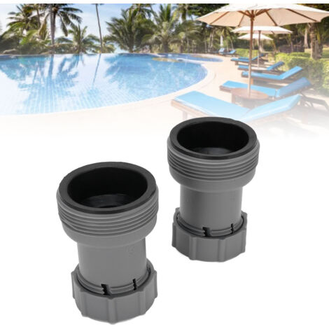 Adaptateur de Raccord pour Tuyau de Piscine Kit 2 Pièces ABS Conversion de 1.5 à 1.25 Pouces pour Filtre Pompe Piscine Hors-Sol Universel Facile à Installer