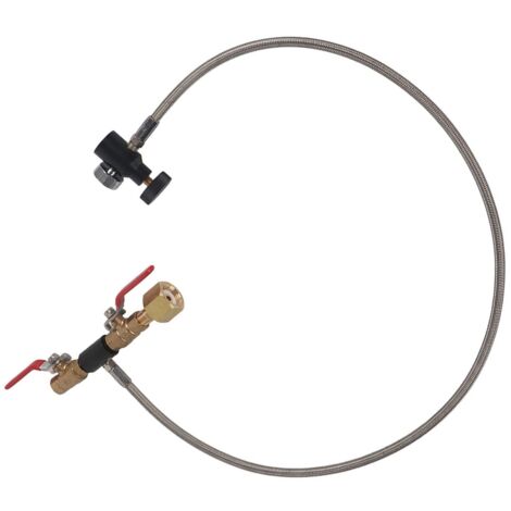 Adaptateur de Recharge CO2 CGA-320 avec Manomètre et Tuyau pour Réservoir à Soda 36"
