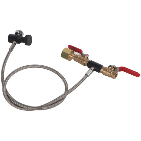 Adaptateur de Recharge CO2 CGA-320 avec Manomètre et Tuyau pour Réservoir à Soda 36"