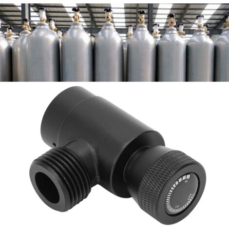 Adaptateur de Recharge CO2 pour Cylindre Sodastream - Valve Intégrée Sécurité - Aluminium Noir - Thread W21.8-14/TR21-4 - Recharge Facile Pratique