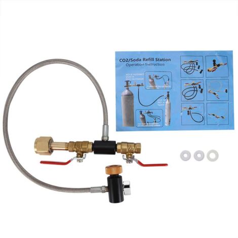 Adaptateur de Recharge de Bouteille de CO2 CGA-320 avec Tuyau pour Remplir Le Réservoir de Soda(24 inches-2)
