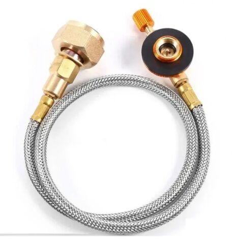 Adaptateur de recharge de propane pour réchaud de camping extérieur, brûleur, coupleur pour bouteille plate de GPL, adaptateur de conteneur, tube métallique durable, réchauds de cuisine portables