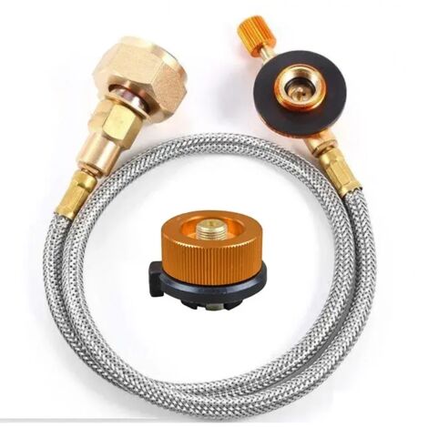 Adaptateur de recharge de propane pour réchaud de camping extérieur, brûleur, coupleur pour bouteille plate de GPL, adaptateur de conteneur, tube métallique durable, réchauds de cuisine portables