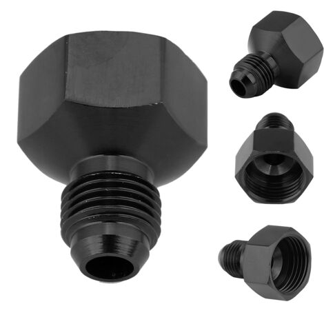Adaptateur de Réduction de Ligne de Carburant AN10 Femelle vers AN6 Mâle en Alliage d'Aluminium Noir pour Conduite d'Huile