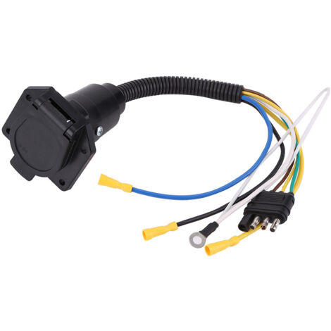Adaptateur de remorque, 6-24V 4 à 7 voies Adaptateur de remorque plat Prise de connexion Convertisseur Connecteur de fil pour attelage de caravane