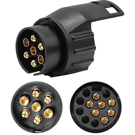 Adaptateur de remorque 7 à 13 broches Prise de remorque à 7 broches pour remorques de voitures, tracteurs, caravanes, porte-vélos