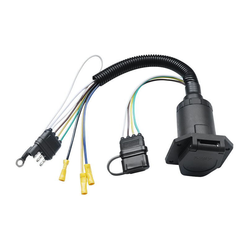 Adaptateur de remorque automatique 4 à 7 voies, prise de lame de remorque 7 noyaux, 6-24 V 4 à 7 voies adaptateur plat de remorque prise