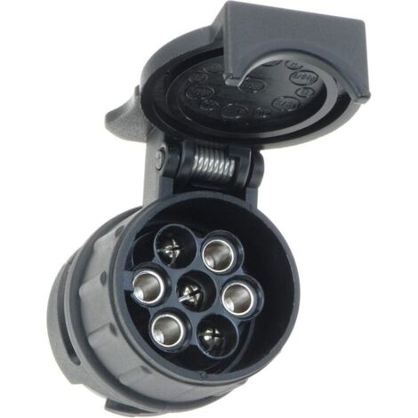 Adaptateur de remorque de 13 Broches vers 7 Broches - Noir - pour Voiture, remorque, Camion, Caravane