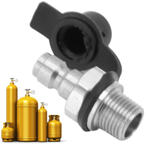 Adaptateur de Remplissage CO2 avec Filetage Mâle 1/8NPT pour Réservoir, Matériau Stainless Steel, Interface 8mm, Facile à Installer - 1 Adaptateur et 1 Joint