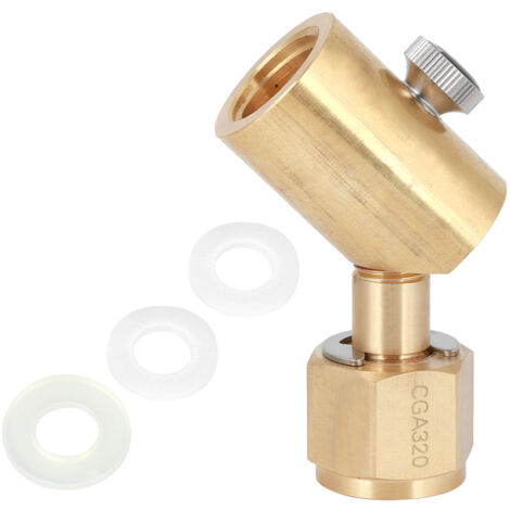 Adaptateur de Remplissage CO2 CGA320 pour SodaStream avec Valve de Dégagement, Coude de Recharge pour Machines à Soda
