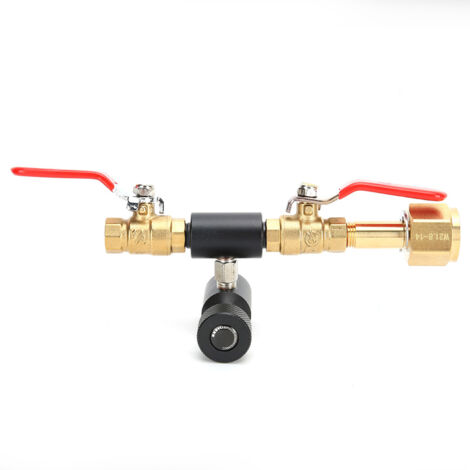 Adaptateur de remplissage de bouteille CO2 à double valve CGA320 avec valve noire pour SodaStream