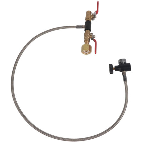 Adaptateur de remplissage de cylindre de CO2 G1/2, système de tuyau de remplissage en CO2 pour connecteur de bouteille de CO2 de la machine à confectionner du soda pour Sodastream(36 "avec jauge)